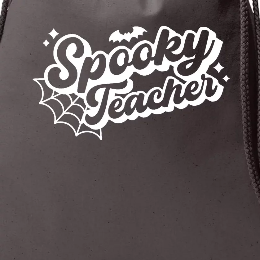 Halloween Spooky Teacher Trick Or Teach Funny Halloween Drawstring Bag