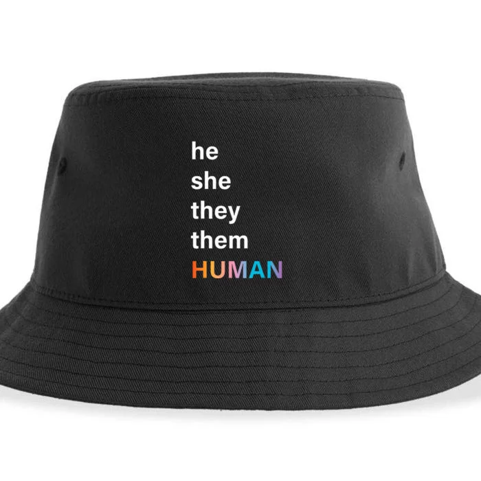 He She They Them Human LGBTQ Pride Sustainable Bucket Hat