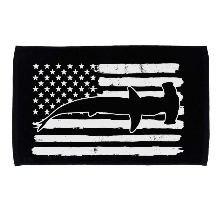 Hammerhead Shark USA Flag 4th Of July Fourth Vintage Microfiber Hand Towel