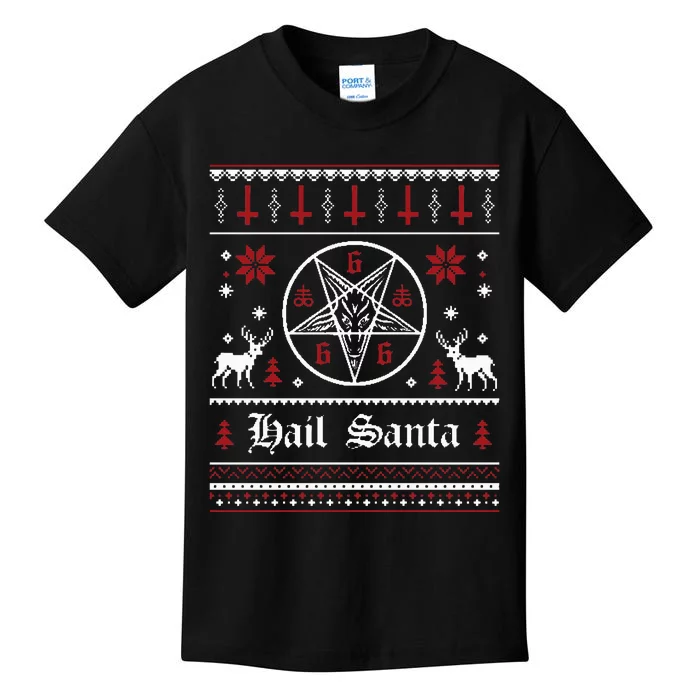 Hail Santa Ugly Christmas Sweater Sweatshirt Kids T-Shirt