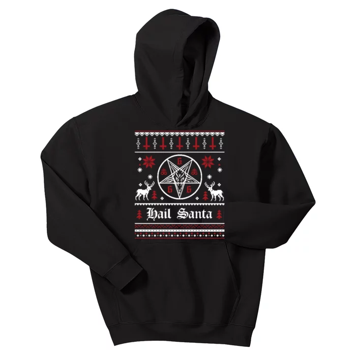 Hail Santa Ugly Christmas Kids Hoodie