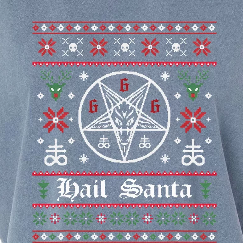 Hail Santa Ugly Christmas Sweater Garment-Dyed Women's Muscle Tee