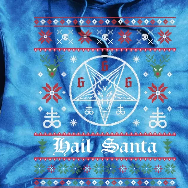 Hail Santa Ugly Christmas Sweater Gift Tie Dye Hoodie