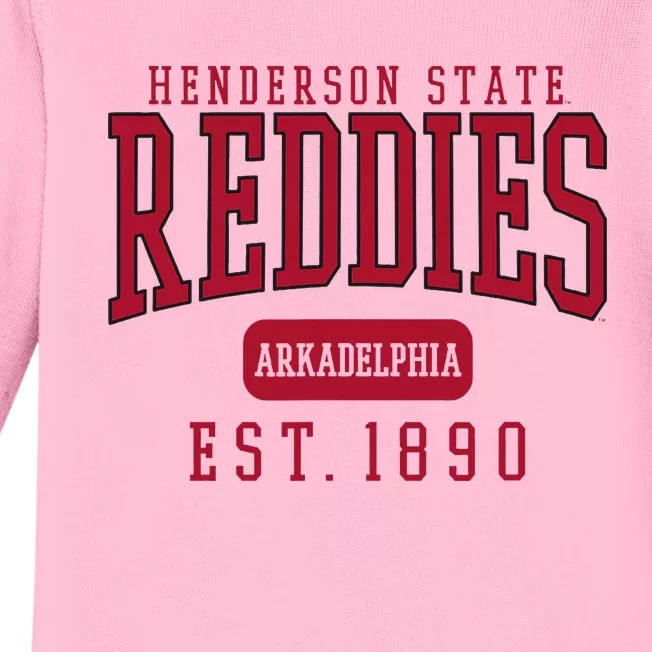 Henderson State University Hsu Reddies Est. Date Baby Long Sleeve Bodysuit