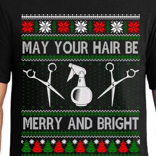 Hair Stylist Ugly Christmas Knit Sweater Gift Cute Gift Pajama Set