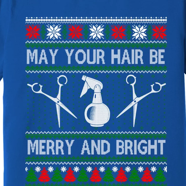 Hair Stylist Ugly Christmas Knit Sweater Gift Cute Gift Premium T-Shirt