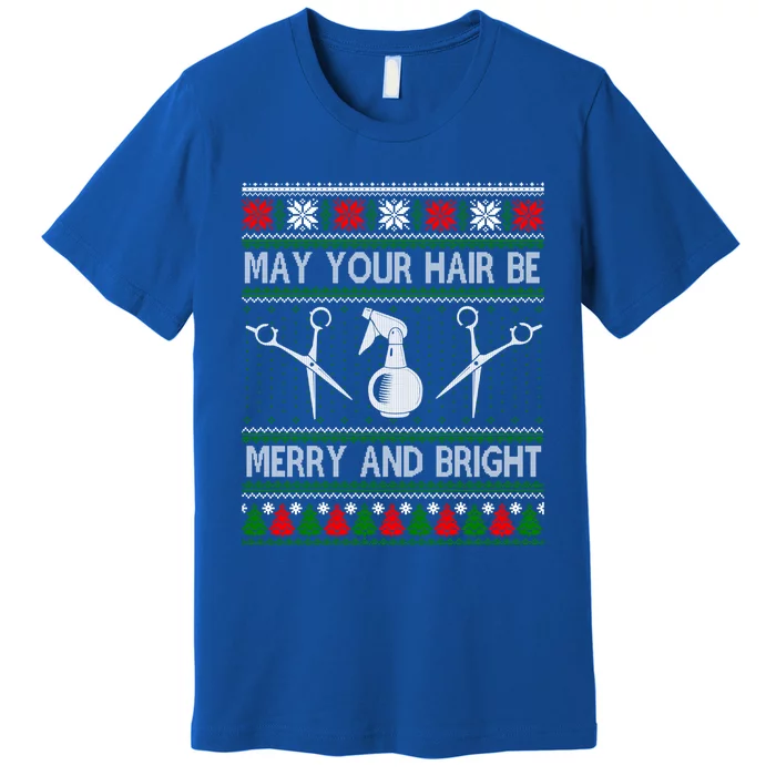 Hair Stylist Ugly Christmas Knit Sweater Gift Cute Gift Premium T-Shirt