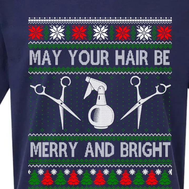 Hair Stylist Ugly Christmas Knit Sweater Gift Cute Gift Sueded Cloud Jersey T-Shirt