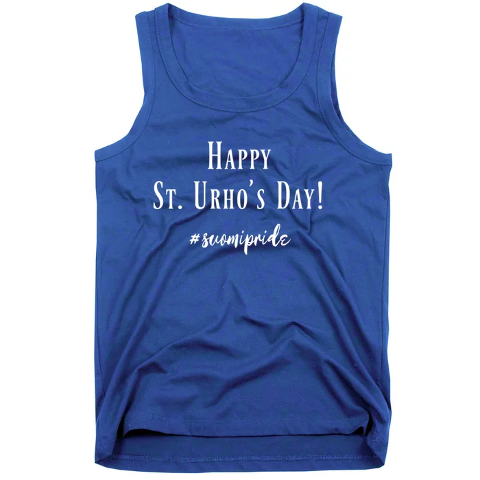 Happy St Urho's Day Funny Fun Finnish Sisu Suomi Pride Gift Tank Top