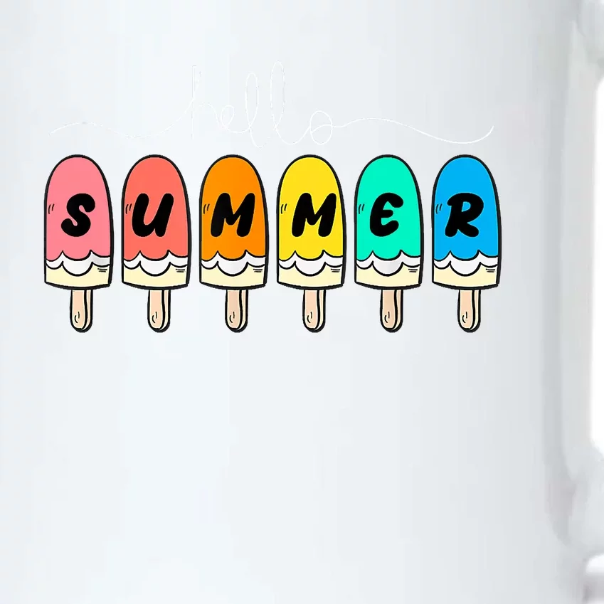 Hello Summer Vacation Ice Cream Black Color Changing Mug