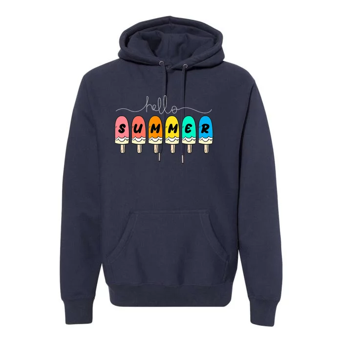 Hello Summer Vacation Ice Cream Premium Hoodie