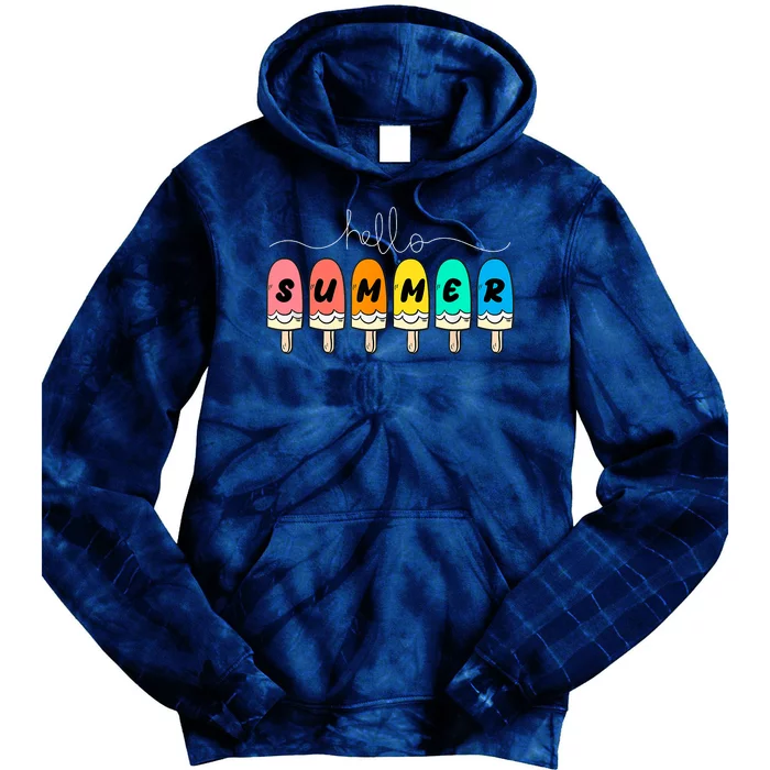 Hello Summer Vacation Ice Cream Tie Dye Hoodie