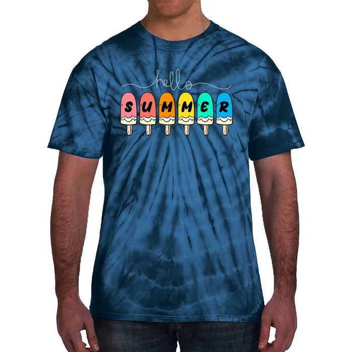 Hello Summer Vacation Ice Cream Tie-Dye T-Shirt