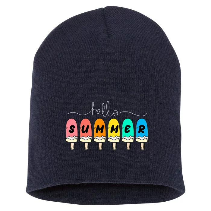 Hello Summer Vacation Ice Cream Short Acrylic Beanie