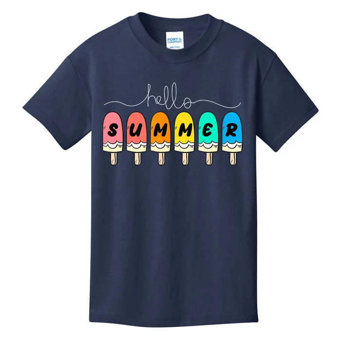 Hello Summer Vacation Ice Cream Kids T-Shirt