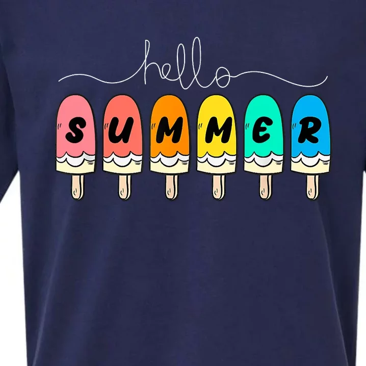 Hello Summer Vacation Ice Cream Sueded Cloud Jersey T-Shirt