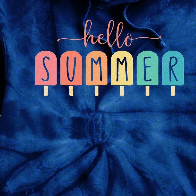 Hello Summer Vacation Ice Cream Popsicle Ice Lolly Gift Tie Dye Hoodie