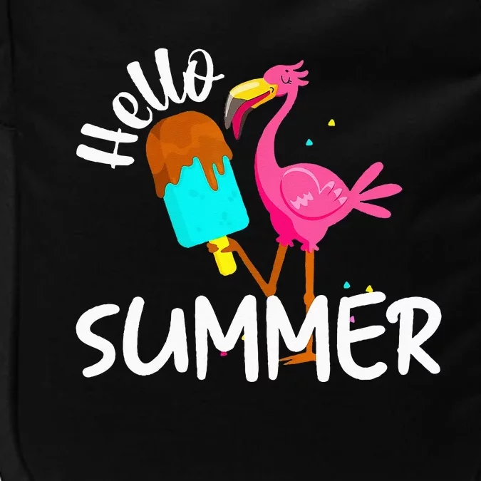 Hello Summer Vacation Ice Cream Popsicle Ice Pink Flamingo Impact Tech Backpack