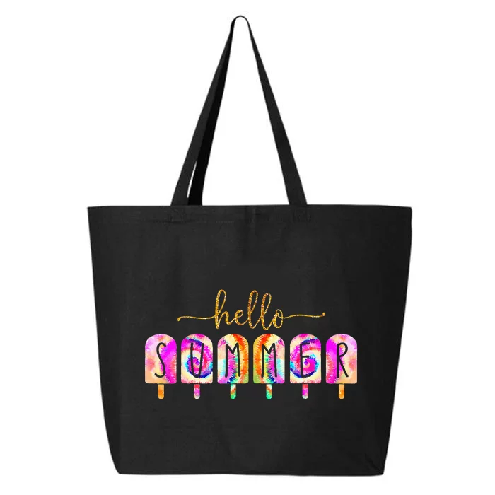 Hello Summer Vacation Ice Cream Popsicle Tie And Dye 25L Jumbo Tote