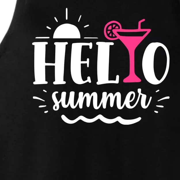 Hello Summer Vacation Fun Ladies Tri-Blend Wicking Tank