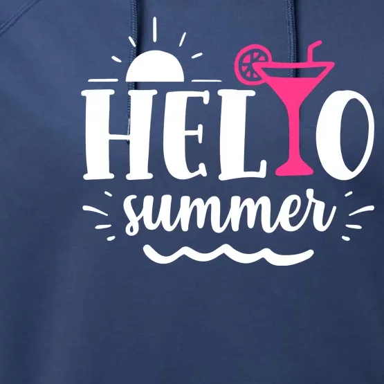 Hello Summer Vacation Fun Performance Fleece Hoodie