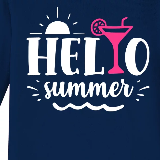 Hello Summer Vacation Fun Baby Long Sleeve Bodysuit