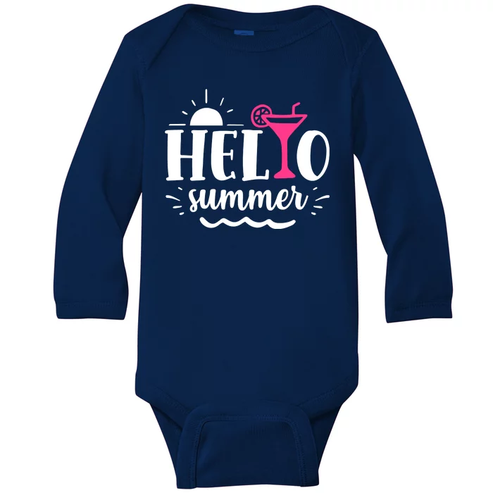 Hello Summer Vacation Fun Baby Long Sleeve Bodysuit