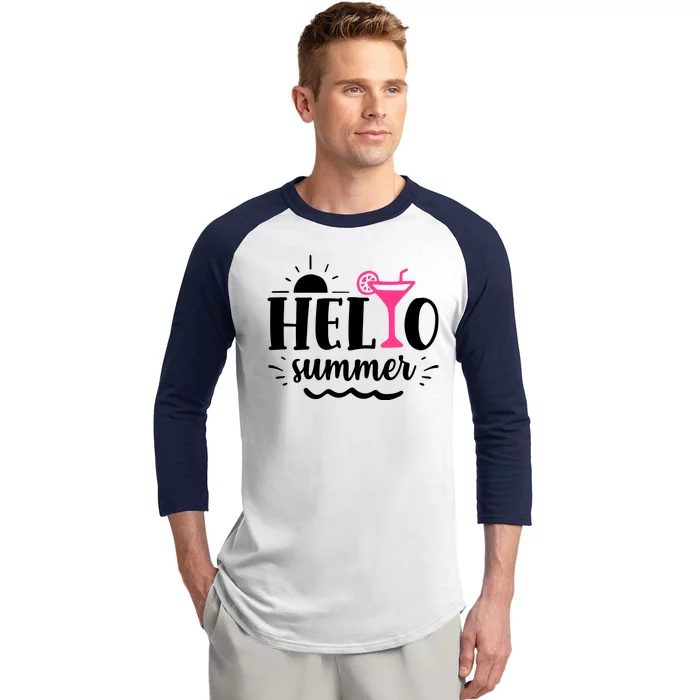 Hello Summer Vacation Fun Baseball Sleeve Shirt