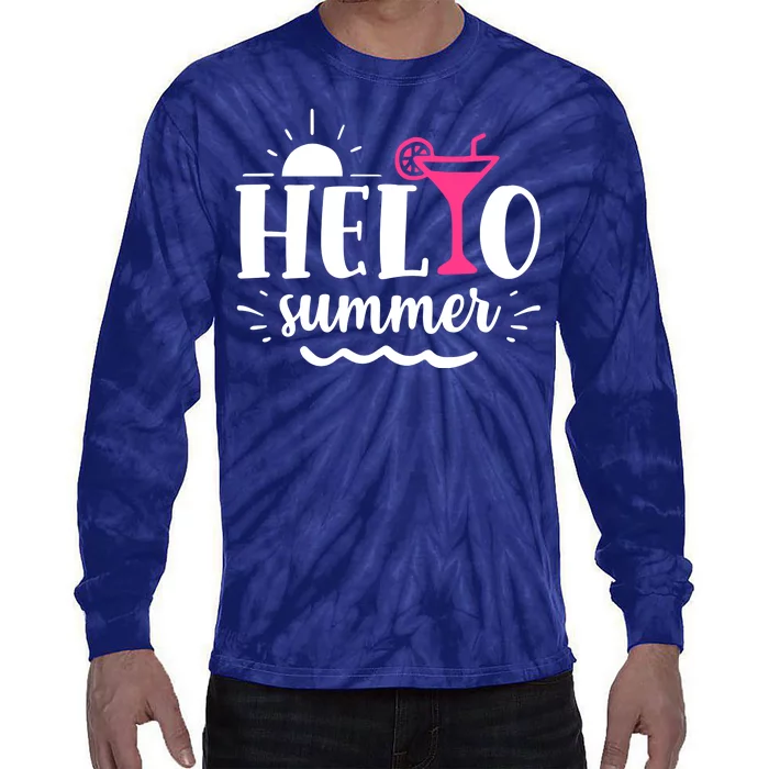 Hello Summer Vacation Fun Tie-Dye Long Sleeve Shirt