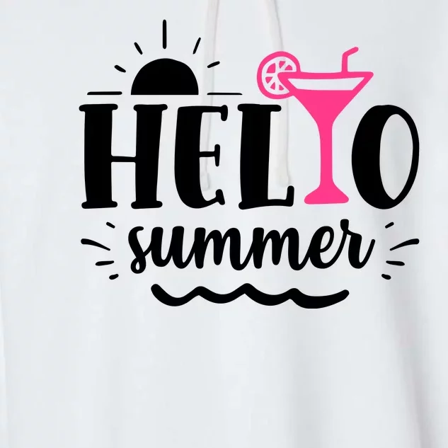 Hello Summer Vacation Fun Garment-Dyed Fleece Hoodie