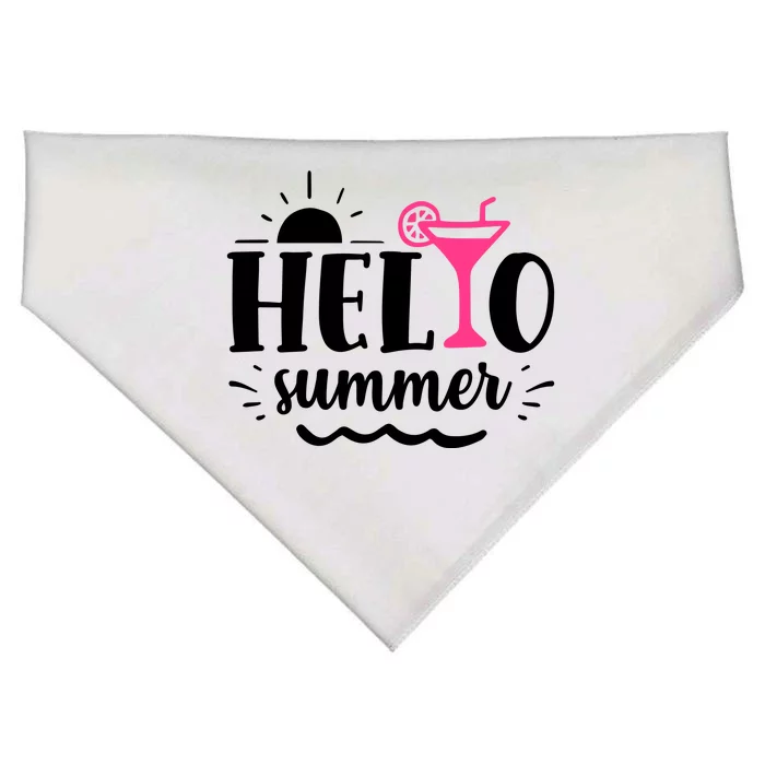 Hello Summer Vacation Fun USA-Made Doggie Bandana