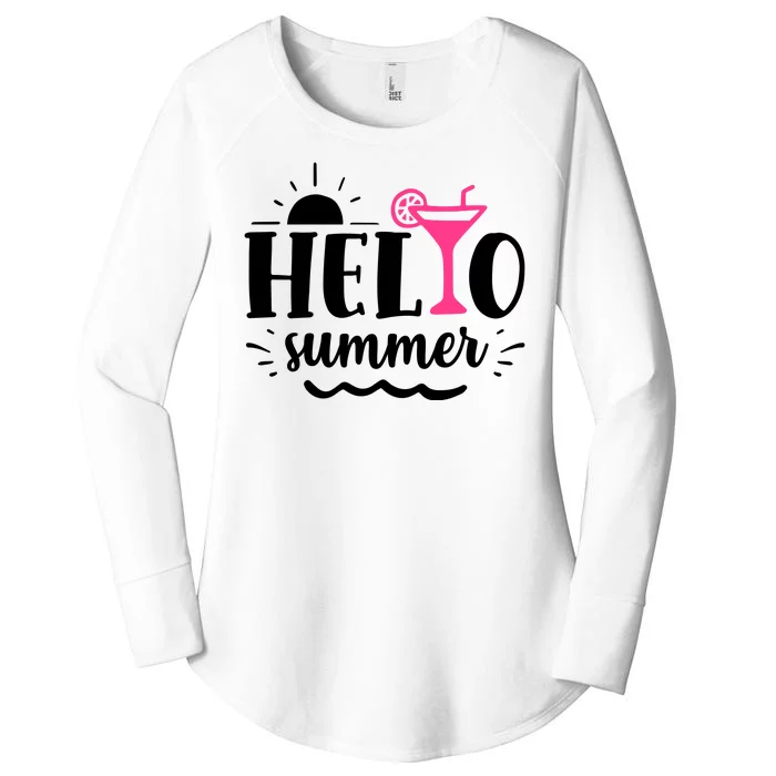 Hello Summer Vacation Fun Women's Perfect Tri Tunic Long Sleeve Shirt