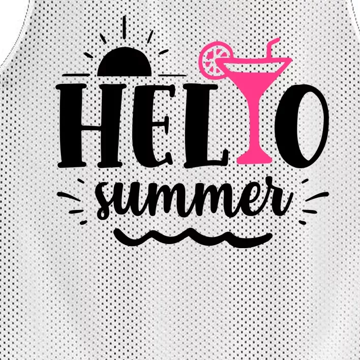 Hello Summer Vacation Fun Mesh Reversible Basketball Jersey Tank