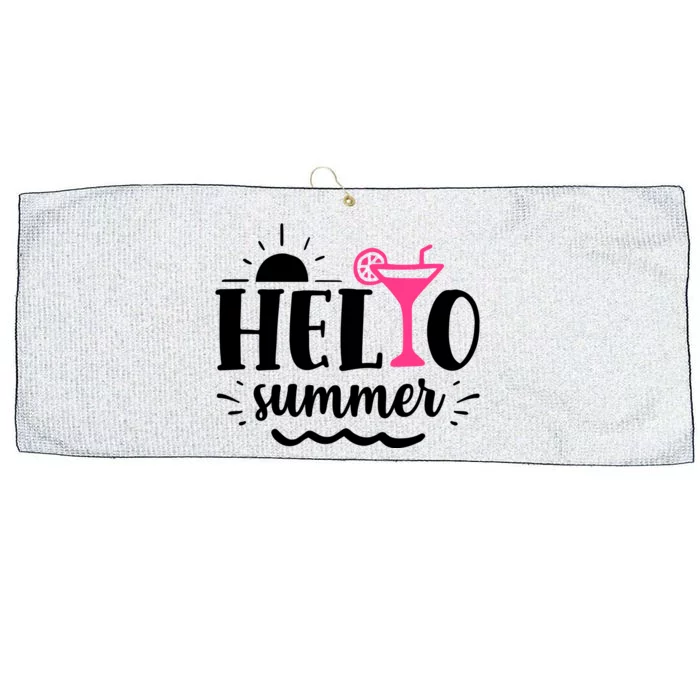 Hello Summer Vacation Fun Large Microfiber Waffle Golf Towel