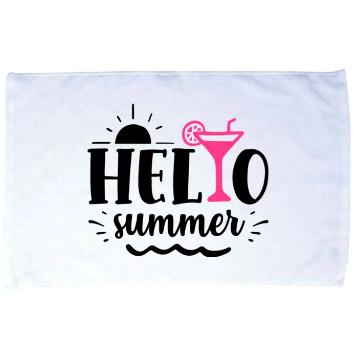 Hello Summer Vacation Fun Microfiber Hand Towel