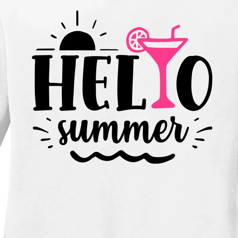 Hello Summer Vacation Fun Ladies Long Sleeve Shirt