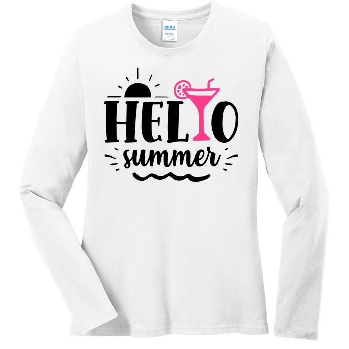 Hello Summer Vacation Fun Ladies Long Sleeve Shirt