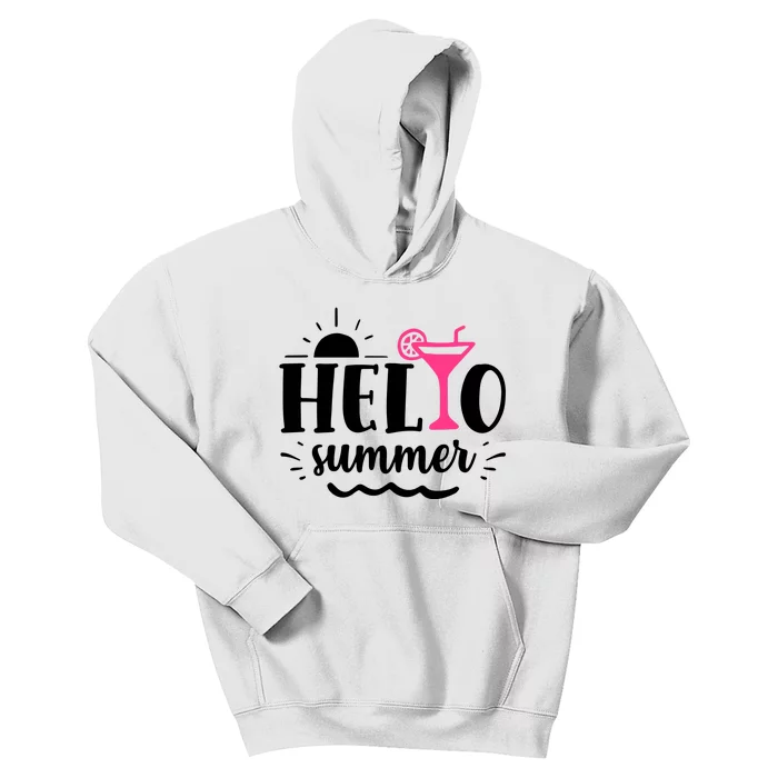 Hello Summer Vacation Fun Kids Hoodie