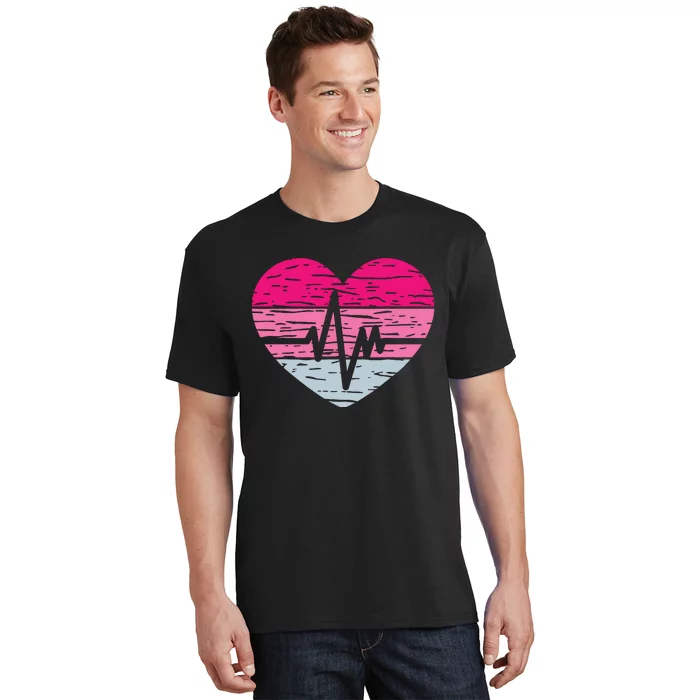 Heart Stethoscope Valentines Day Love Nursing T-Shirt