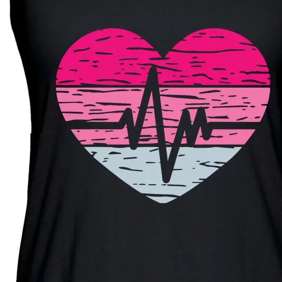 Heart Stethoscope Valentines Day Love Nursing Ladies Essential Flowy Tank