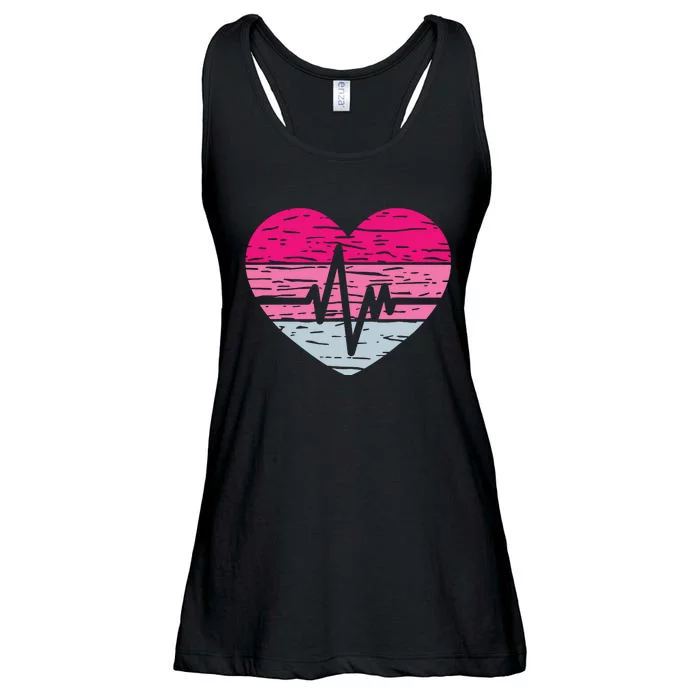 Heart Stethoscope Valentines Day Love Nursing Ladies Essential Flowy Tank