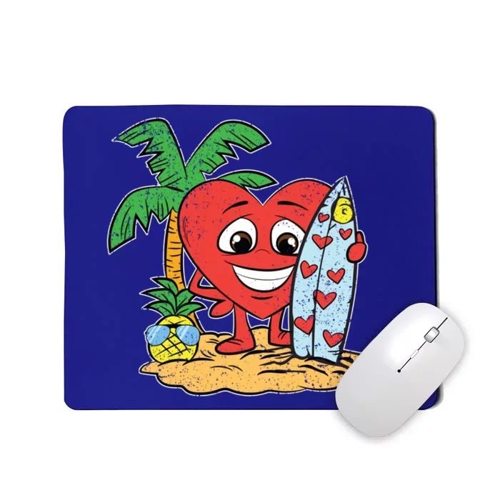 Heart Surfer Valentines Day Cool Surfing Love Ocean Gift Mousepad