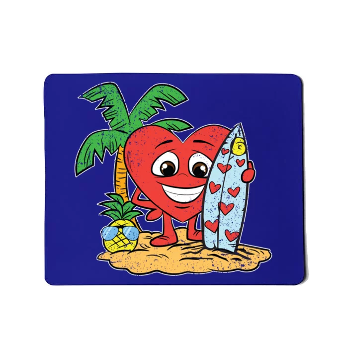 Heart Surfer Valentines Day Cool Surfing Love Ocean Gift Mousepad