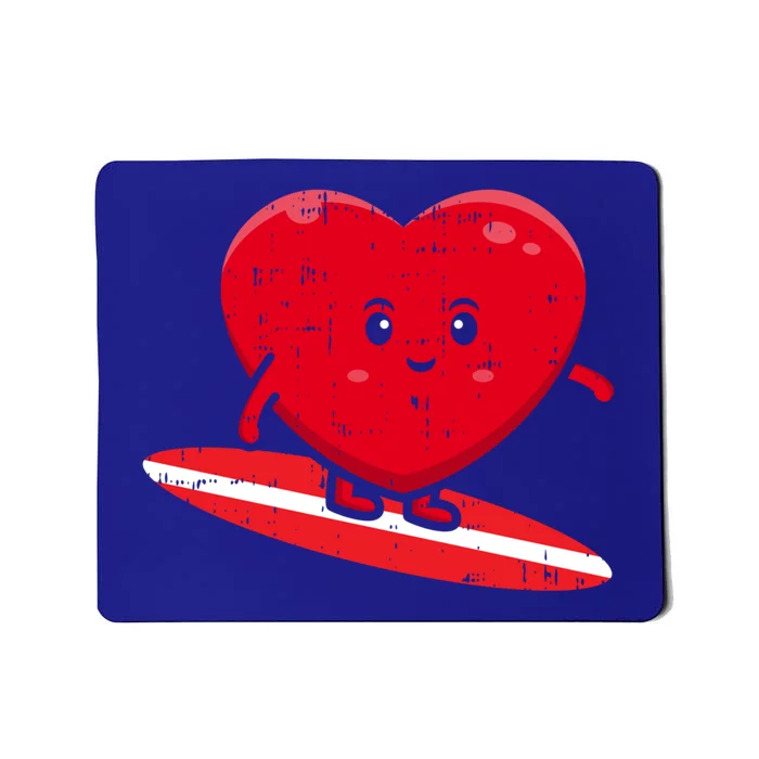 Heart Surfing Valentines Day Cute Surf Board Surfer Gift Mousepad