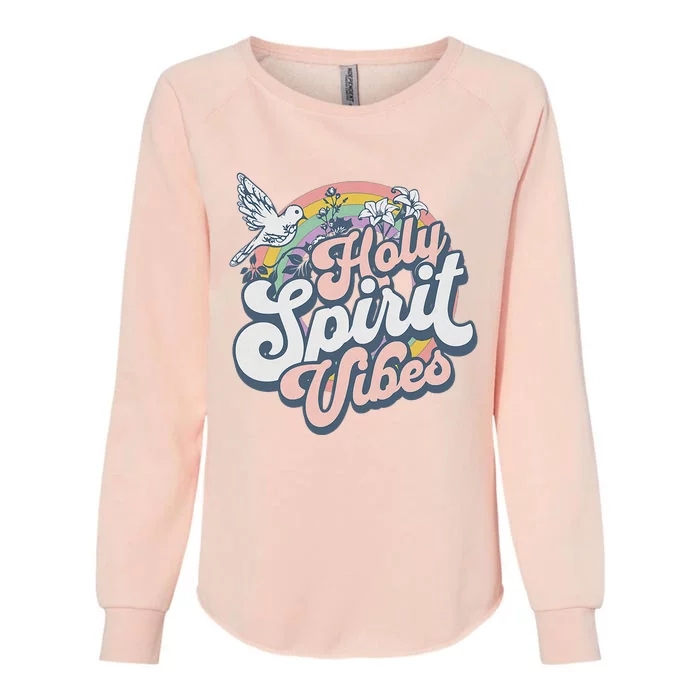 Holy Spirit Vibes Retro Vintage Christian Womens California Wash Sweatshirt