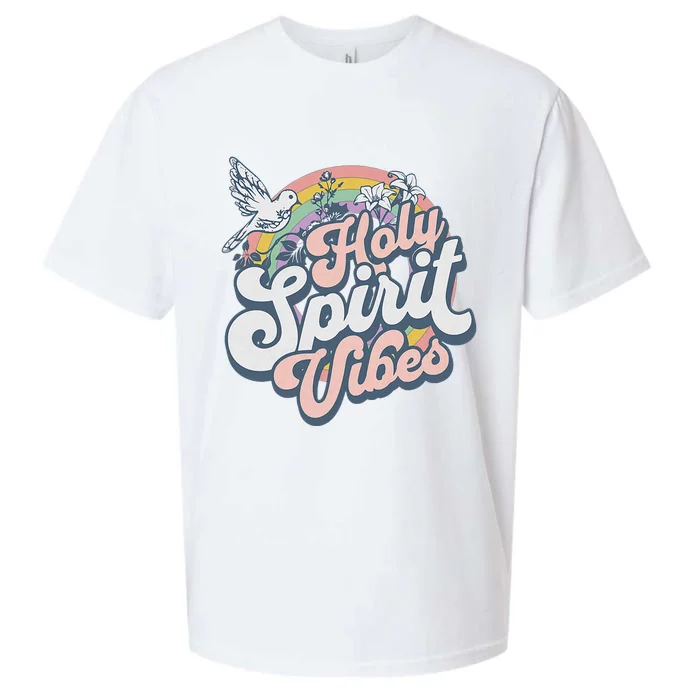 Holy Spirit Vibes Retro Vintage Christian Sueded Cloud Jersey T-Shirt