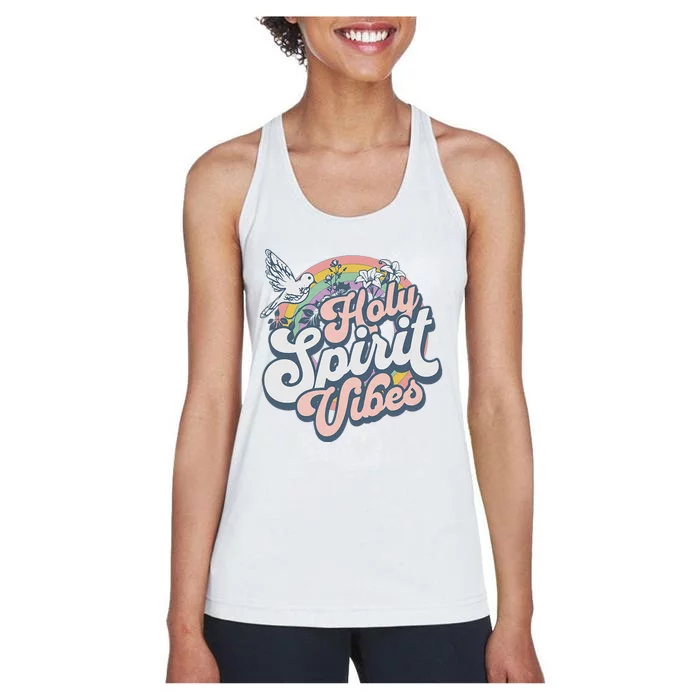 Holy Spirit Vibes Retro Vintage Christian Women's Racerback Tank