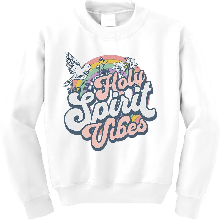 Holy Spirit Vibes Retro Vintage Christian Kids Sweatshirt