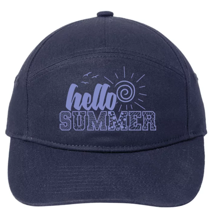 Hello Summer Vacation By The Sea Gift 7-Panel Snapback Hat