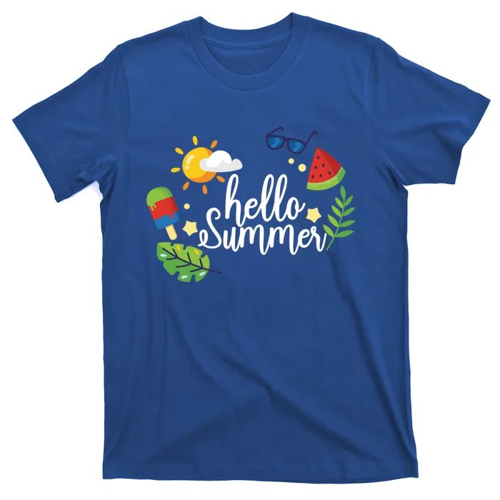 Hello Summer Vacation Holiday Island Travel Beach Sea Ocean Meaningful Gift T-Shirt